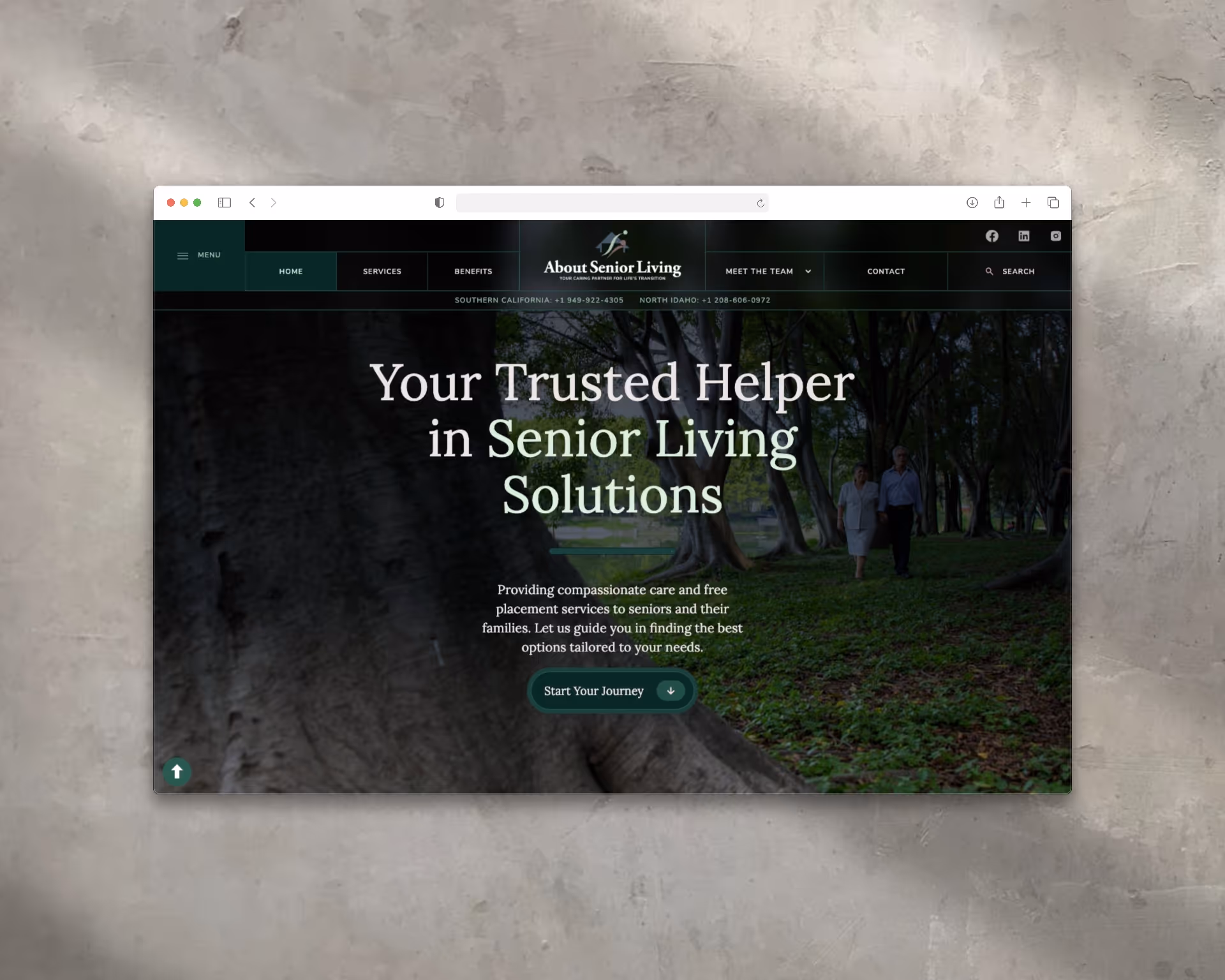 About Senior Living Website — Web Design