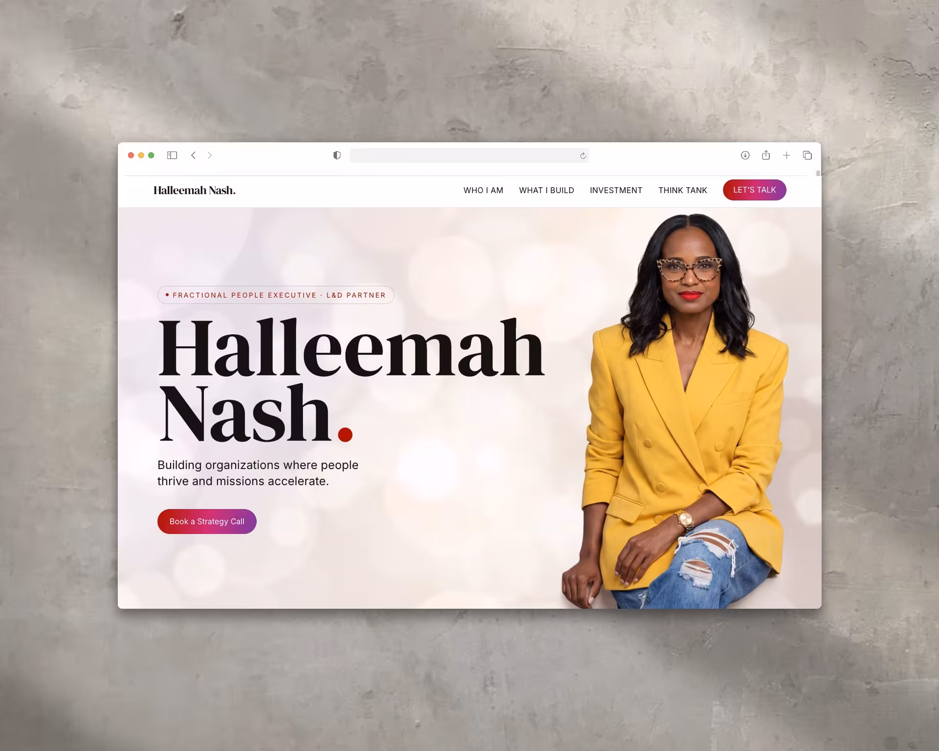Halleemah Nash Website — Web Design