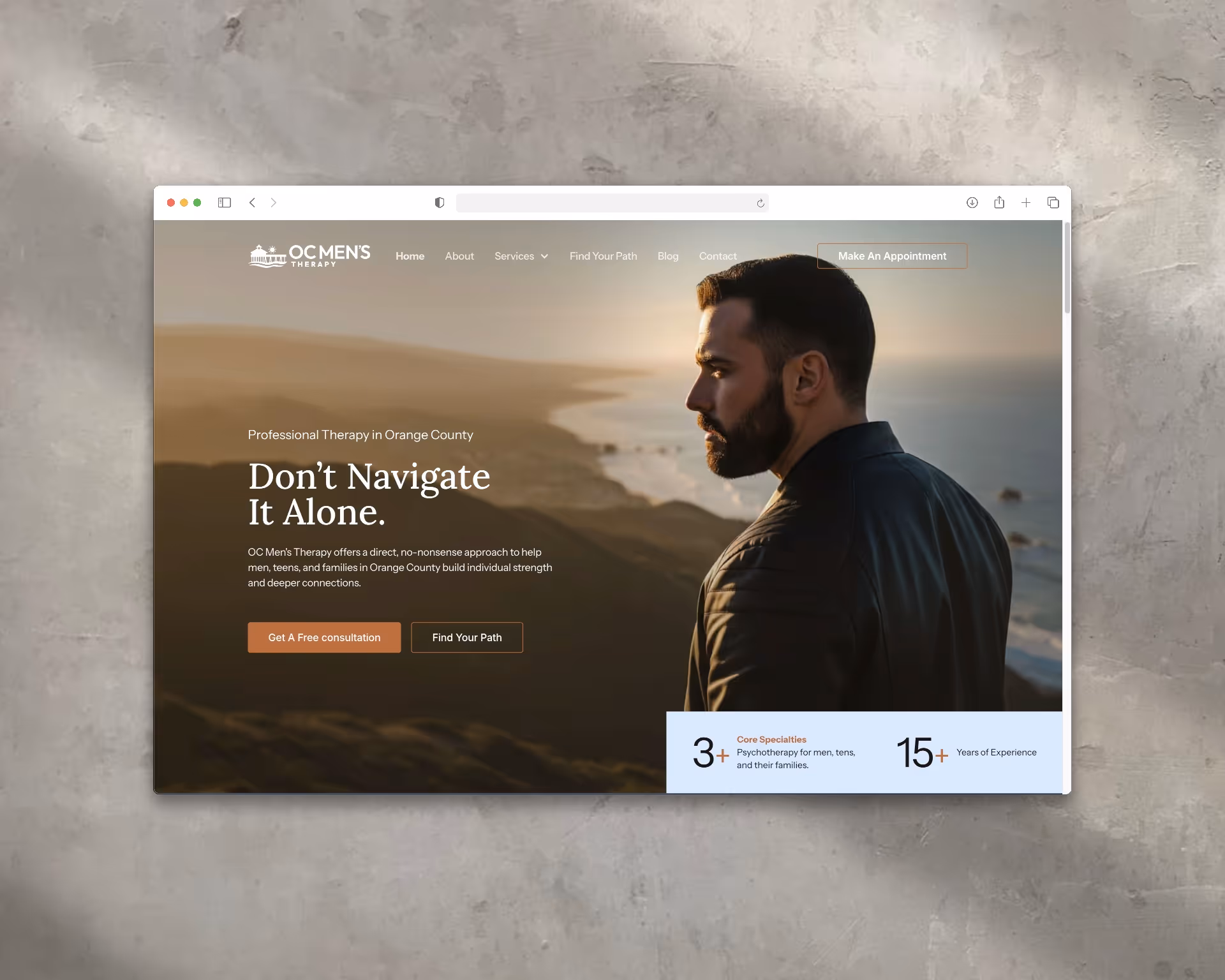 OC Men’s Therapy Website Design — Web Design