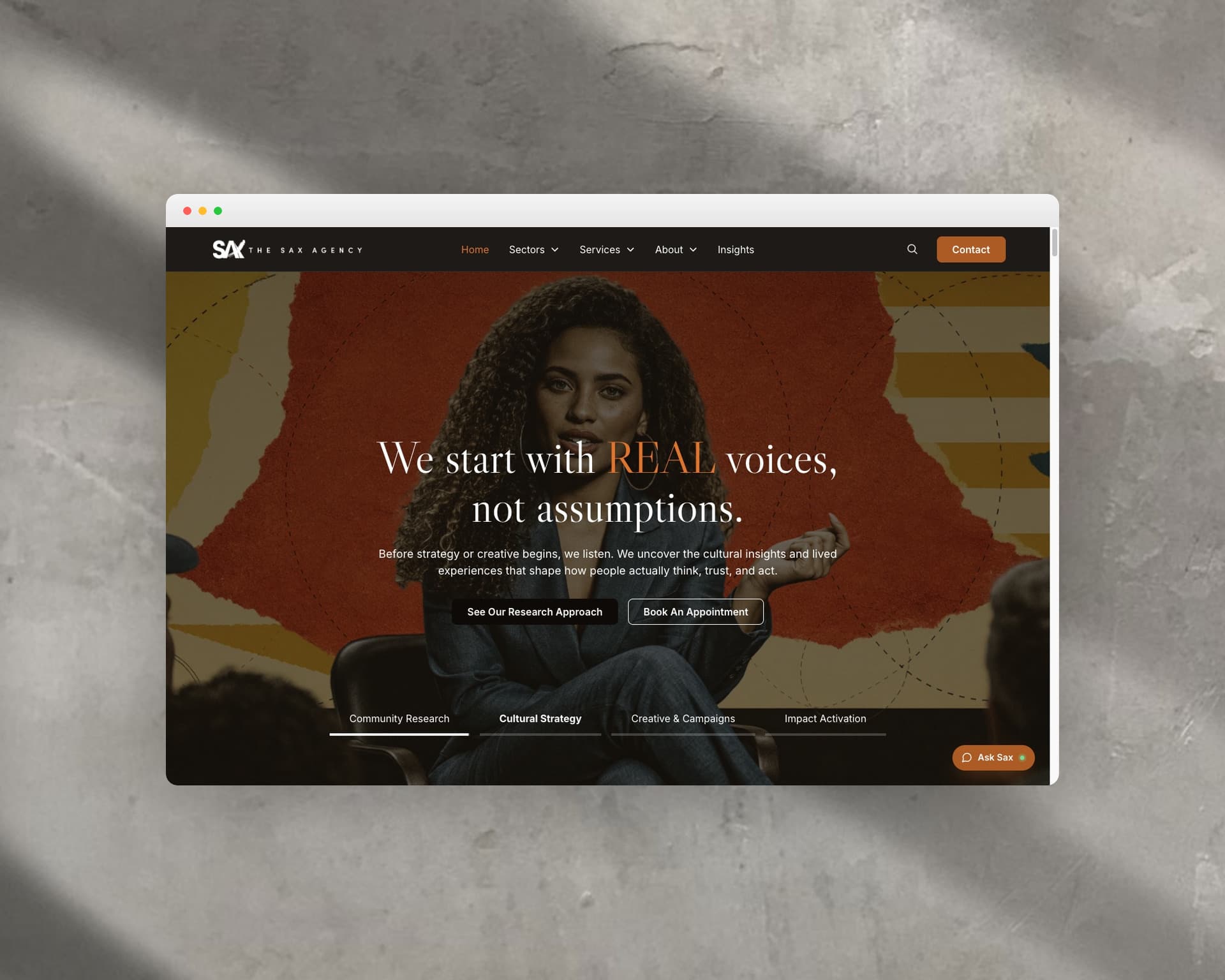 The Sax Agency Website and Design System — Web Design
